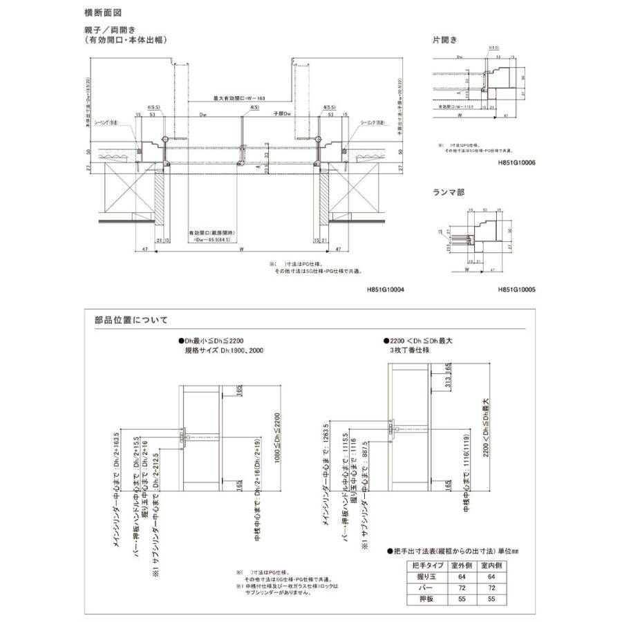 LIXIL（リクシル） 店舗ドア クリエラガラスドア 内付型 親子 1219