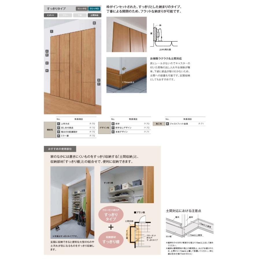 ラシッサDラテオ LAD クローゼット折れ戸すっきりタイプ (1623・1723)LIXIL リクシル 室内建具 室内建材 クローゼットドア 扉 リフォーム DIY｜kenkurushop｜05