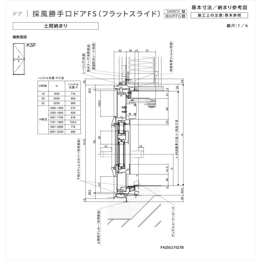 LIXIL（リクシル） サーモスA 採風勝手口ドアFS 06922(W730MM×H2230MM