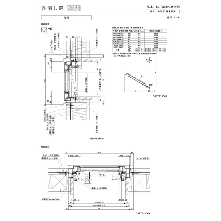 LIXIL（リクシル） サーモス-L 外倒し窓 06007（w640mm×h770mm）ネジ