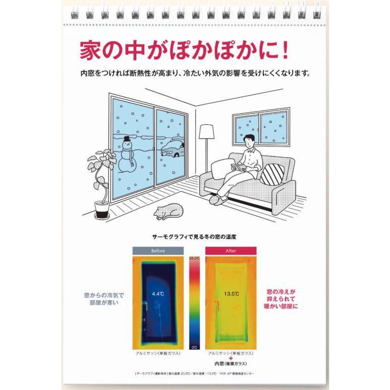 二重窓 プラマードU 2枚建 引違い窓 Low-E複層ガラス(W1501〜2000 H801〜1200mm)内窓 YKK 引違い窓 サッシ リフォーム DIY｜kenkurushop｜13