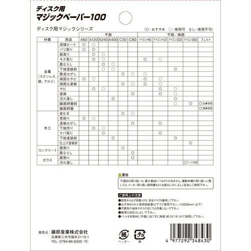 藤原産業 SK11 ディスク用マジックペーパー 100 A60 2マイ｜kensaku-shop-y｜04