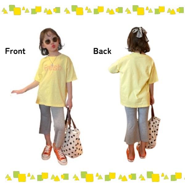 キッズ 半袖 Tシャツ ロンt 男の子 女の子 ドロップショルダー ロゴ 