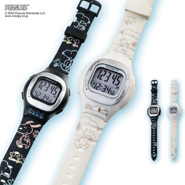時計 とけい ウォッチ 腕時計 万歩計 ウォーキング スヌーピー 防水 歩数 カレンダー 快適生活 スヌーピーウォッチ型万歩計 の商品画像