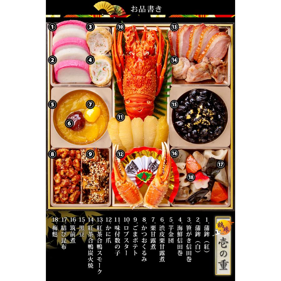 おせち 2024年 冷凍 快適生活 京都祇園「閼伽井」監修 豪華三段重「和洋ファミリーおせち」 鶴珠 紅 白 約 沖縄 閼伽井 鶴珠 商品説明 約6 風呂敷 蒲鉾 柏餅 オリーブ 花こんにゃく 北海道