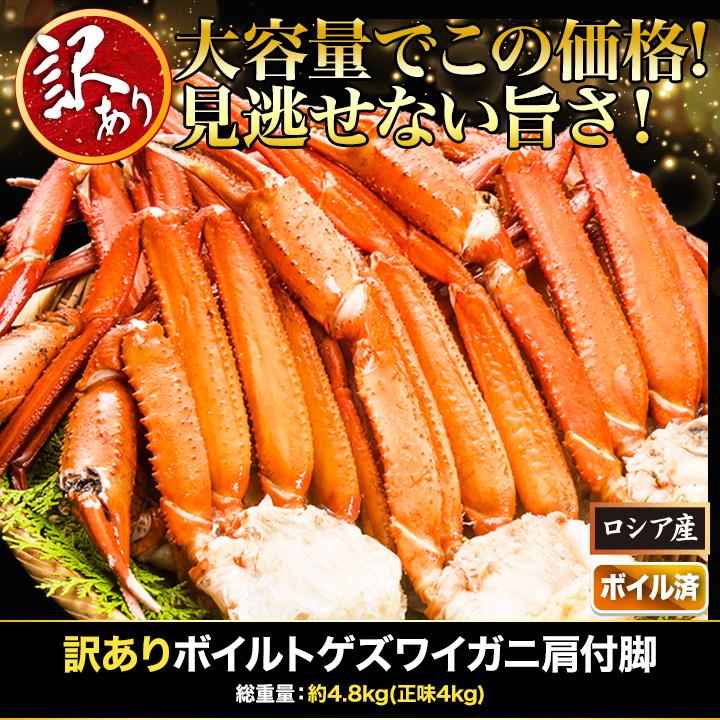 4.8kg 肩付き脚 茹で トゲズワイガニ とげずわいがに 訳あり