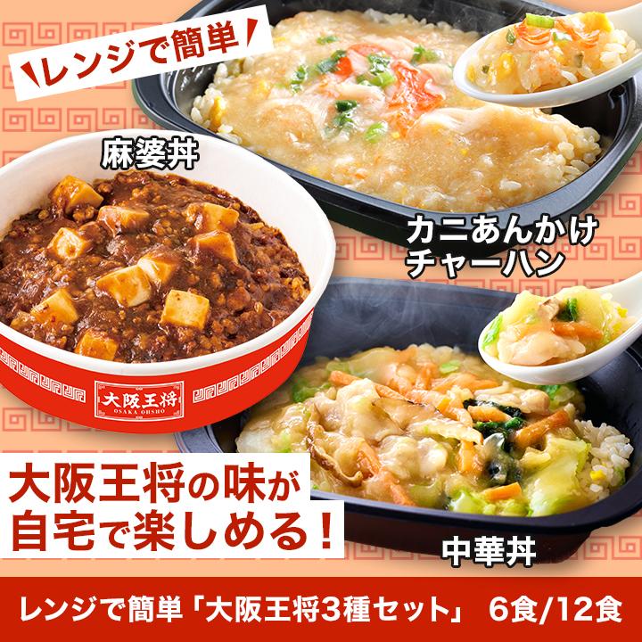 大阪王将　チャーハン　冷凍食品　快適生活　レンジで簡単「大阪王将3種セット」6食｜kensei-online｜02