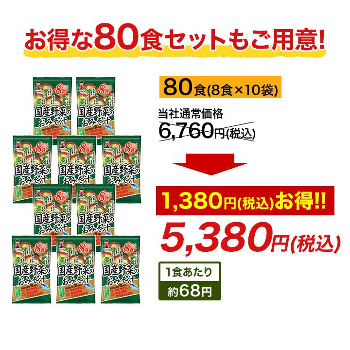 みそ汁 レトルト 日本食 快適生活 国産野菜のお味噌汁 合計80食セット