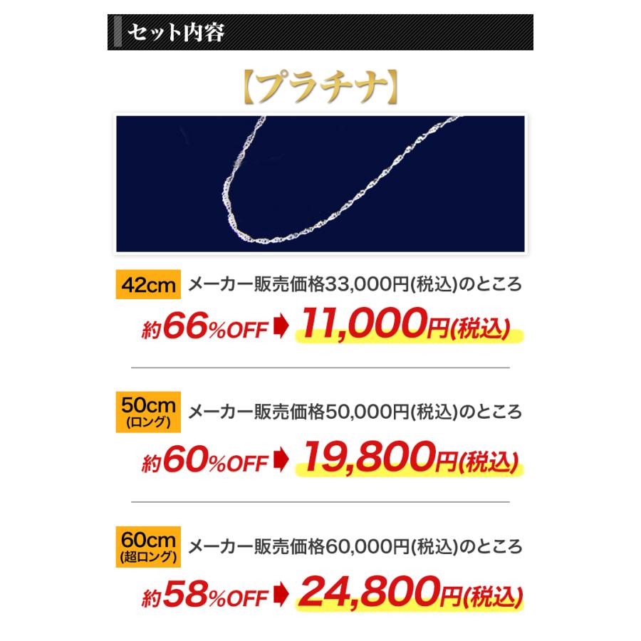 プラチナ pt ネックレス チェーン パーティ カジュアル 快適生活 選べる「煌くチェーンネックレス」プラチナ 60cm｜kensei-online｜06