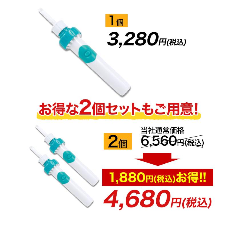 耳そうじ器 耳垢 電池式 快適生活 吸引式「電動らくらく耳そうじ器」2