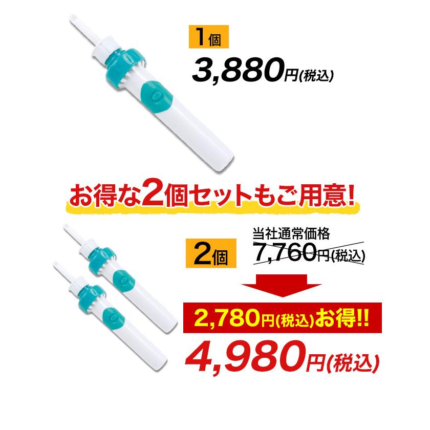 耳そうじ器 耳垢 電池式 快適生活 吸引式「電動らくらく耳そうじ器」2
