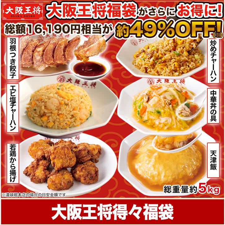 快適生活 大阪王将 餃子 チャーハン 炒飯 エビ塩 海老塩 中華丼 から揚げ 天津飯 レトルト グルメ 「大阪王将得々福袋」 爆買_1