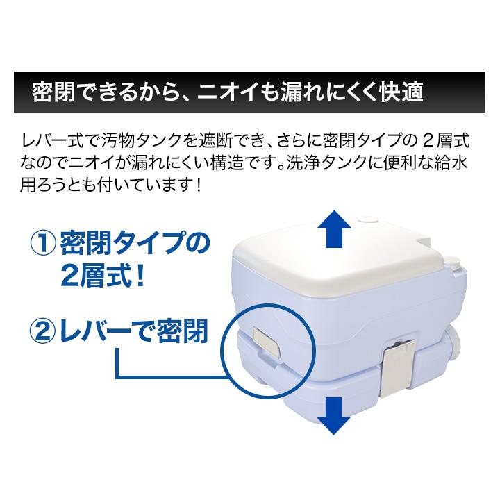 防災 アウトドア 運べる 快適生活 水洗式「ポータブルトイレ」 爆買_4