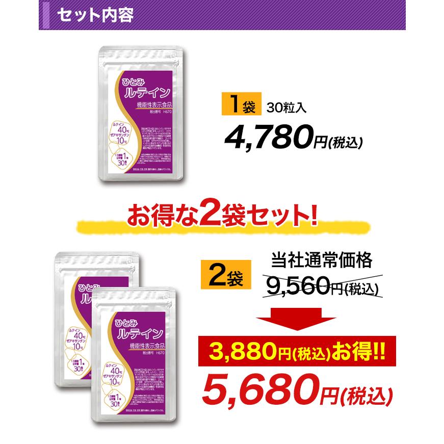 3袋 ルテイン サプリ サプリメント 快適生活 機能性表示食品「ひとみ 