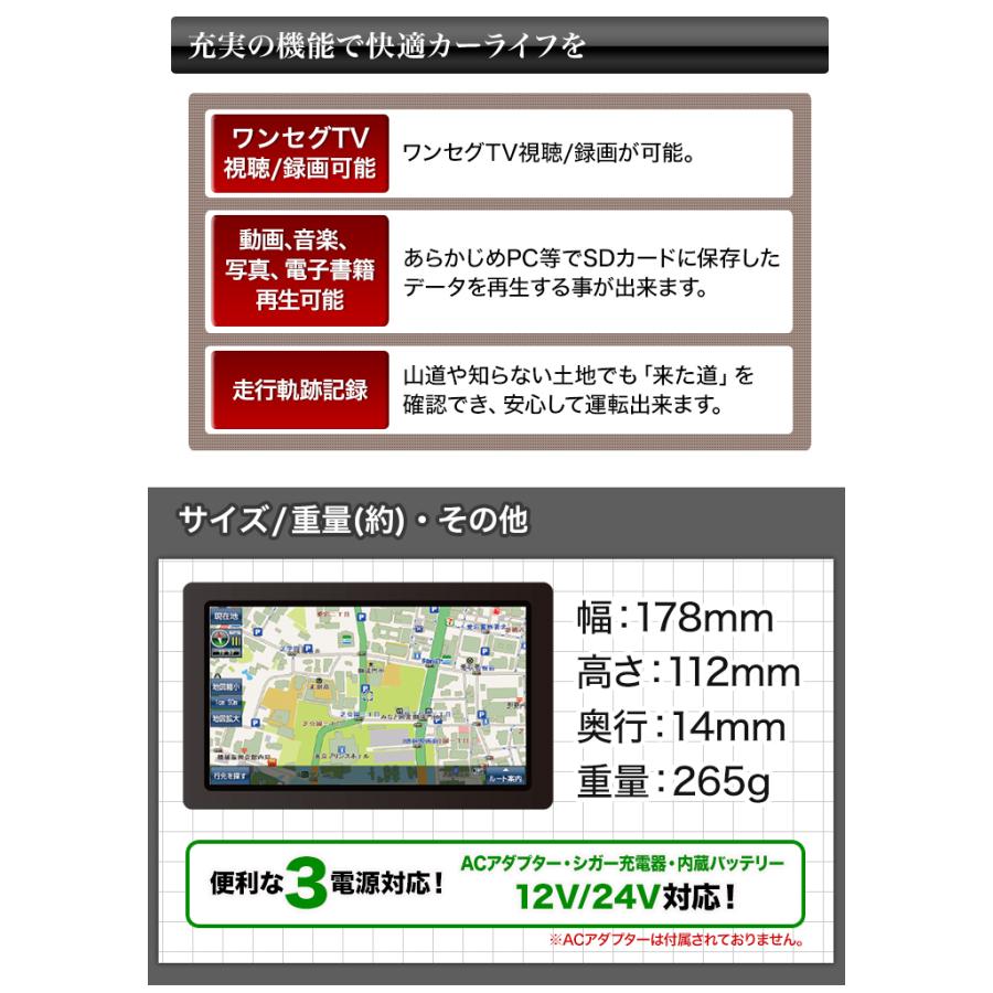 カーナビ ポータブルナビ ワンセグテレビ テレビ録画 自動車 ドライブ