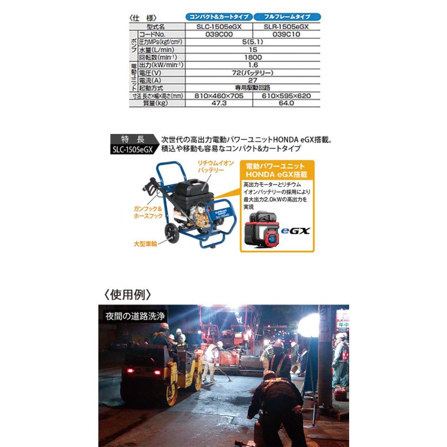 スーパー工業】 電動パワーユニット式 高圧洗浄機 [SLC-1505eGX スーパー工業】 電動パワーユニット式 高圧洗浄機 [SLC-1505eGX