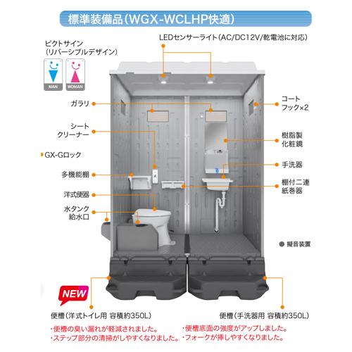 日野屋 日野興業】[WGX-WCLHP]仮設トイレ ポンプ式簡易水洗 快適トイレ
