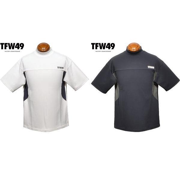 美品　TFW49 半袖ハイネックシャツ メンズ　XL TFW49 半袖モックネックシャツ L/XL メンズ T102520006 ストレッチ