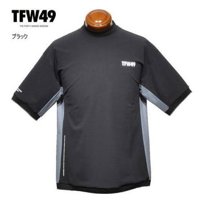 TFW49 半袖モックネックシャツ ブラック TFW49 モックネック半袖シャツ L.XL メンズ T102610031 日本製 袖下