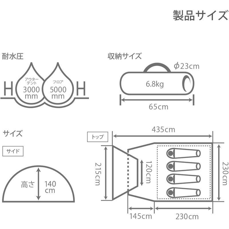 DOD(ディーオーディー) ライダーズタンデムテント 2-3人用 広い