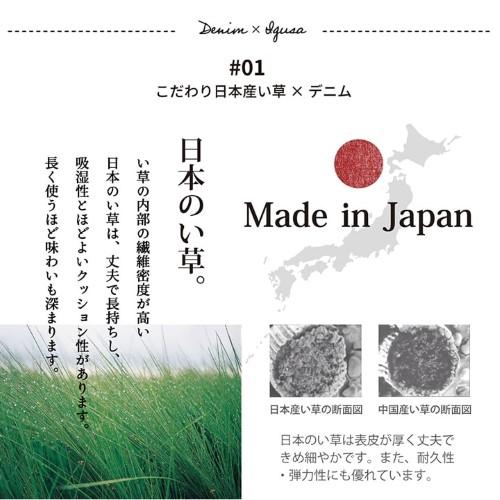 ラグ マット 国産 ウレタン 抗菌防臭 自然素材 い草 キリム D-STYLE 『Fルークス』 ブルー 約95×190cm ルークス 【北海道・沖縄・離島 送料別】_3