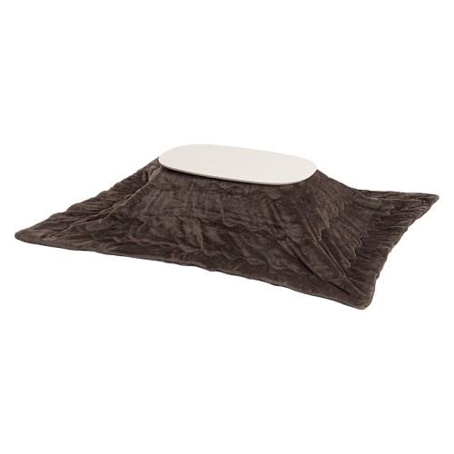 こたつ＋うす掛け布団　２点セット　カルミナビケ ホワイトウォッシュ/ブラウン【カルミナ950WS+ビケ950BR】 こたつ＋うす掛け布団 2点セット（天板ホワイト+布団ブラウン