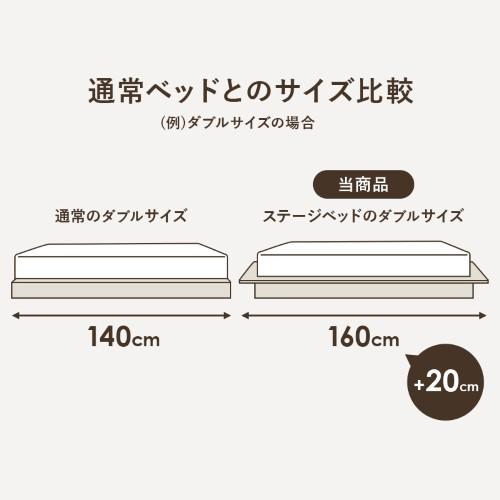 マットレス付ダブルベッド ナチュラル WB-7729D-NA3302 ベッド:(約)幅160×奥行210×高さ9cm 【北海道・沖縄・離島 送料別】_3