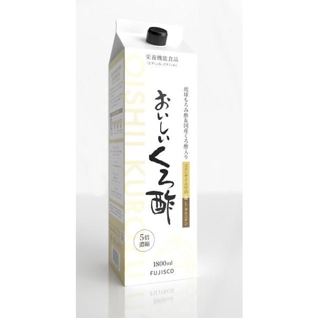 コエンザイムQ10とL-カルチニン入り「おいしいくろ酢」1800ml２本セット」5倍鶯宿・栄養機能食品の画像