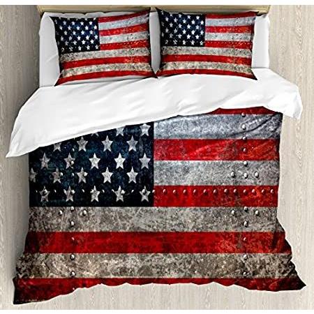 世界的に有名な 掛け布団カバーセット アメリカ国旗 特別価格ambesonne 海外で人気の商品です ロイヤルティーフラッグ アートワークプリント好評販売中 ダメージボードデザイン Us背景 テクスチャ加工 枕 ピロー Www Rajfoods Com Au