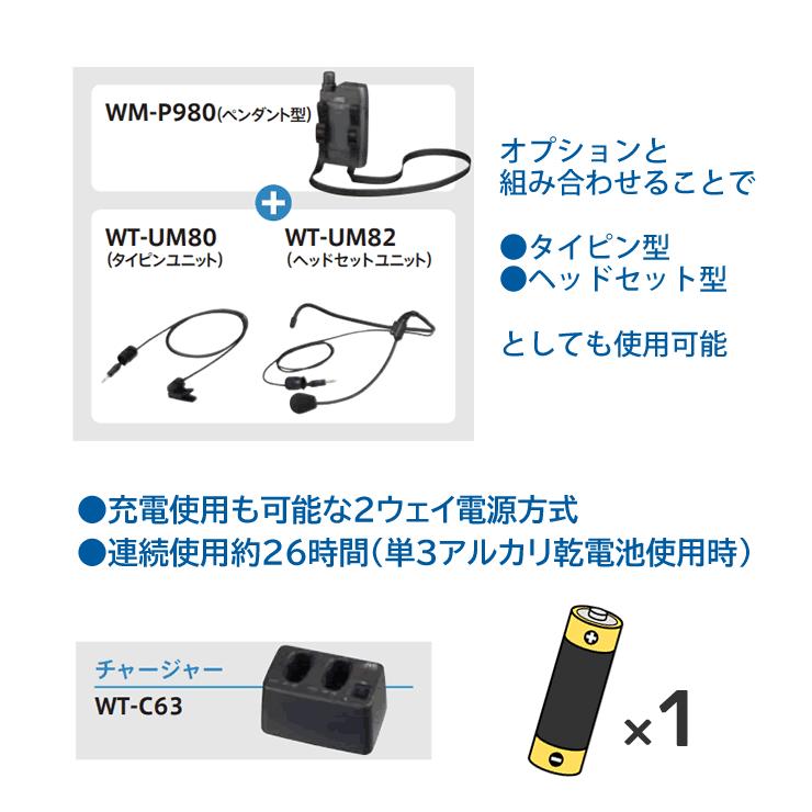 JVCケンウッド ワイヤレスマイク 800mhz WM-P980 ペンダント型