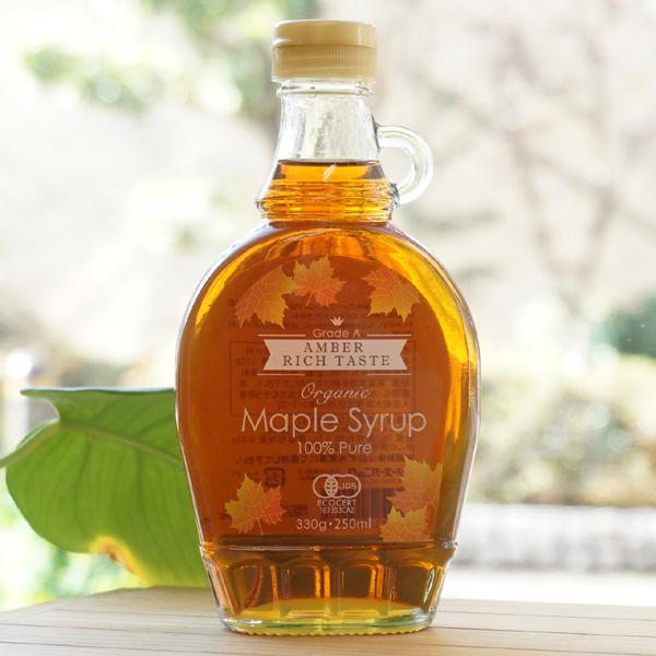 オーガニックメープルシロップ 330g むそう Grade A AMBER RICH TASTE Organic Maple Syrup 100% Pure｜kenyu-kan