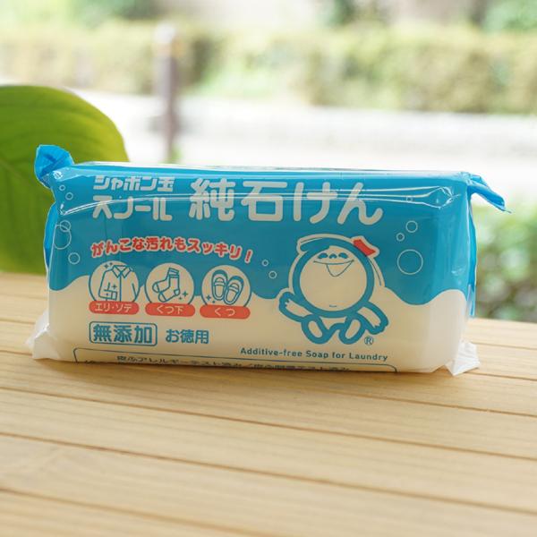 シャボン玉石けん スノール 純石けん 180gお徳用 エリ・ソデ・くつ下