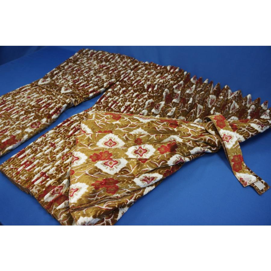 大花束 仮眠カーテンセット 横2400mm×縦800mm 両面仕様 オレンジ