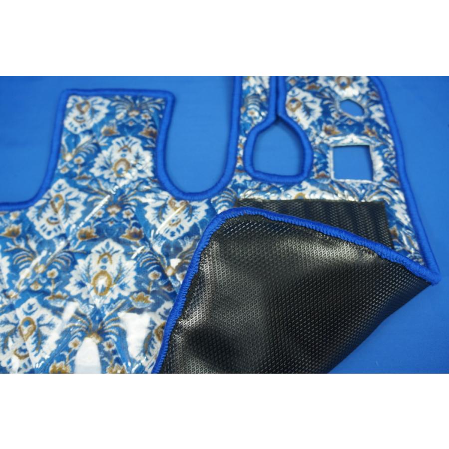 07スーパーグレート用 新格子 ダイヤキルトフロアマット 運転席 ブルー