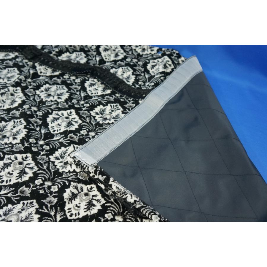 新格子 3点式センターカーテン 横1100mm×縦1000mm ブラック