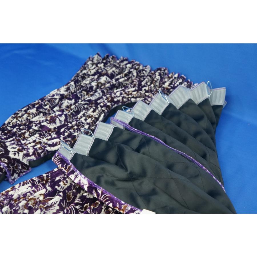 新格子(紫)アコーディオンタイプ 新格子 アコーディオン式 標準ルーフ用 センターカーテン 横