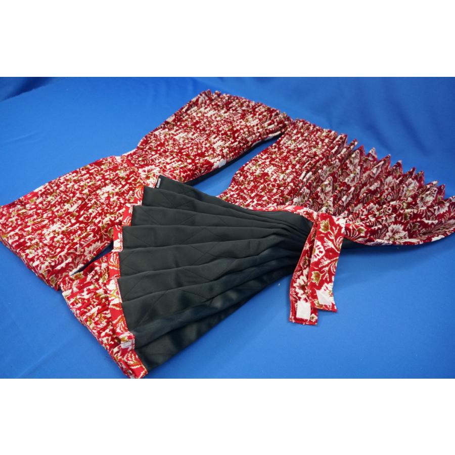 トラック用 金華山 新格子 レッド 仮眠カーテン センターカーテンセット 金華山 3点式センターカーテン Lサイズ 新格子赤 トラック用品