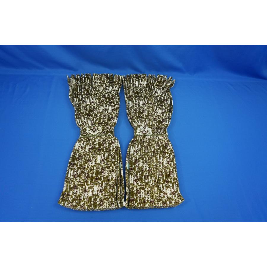 新格子 仮眠カーテン セット 横2400mm×縦800mm グリーン/裏地