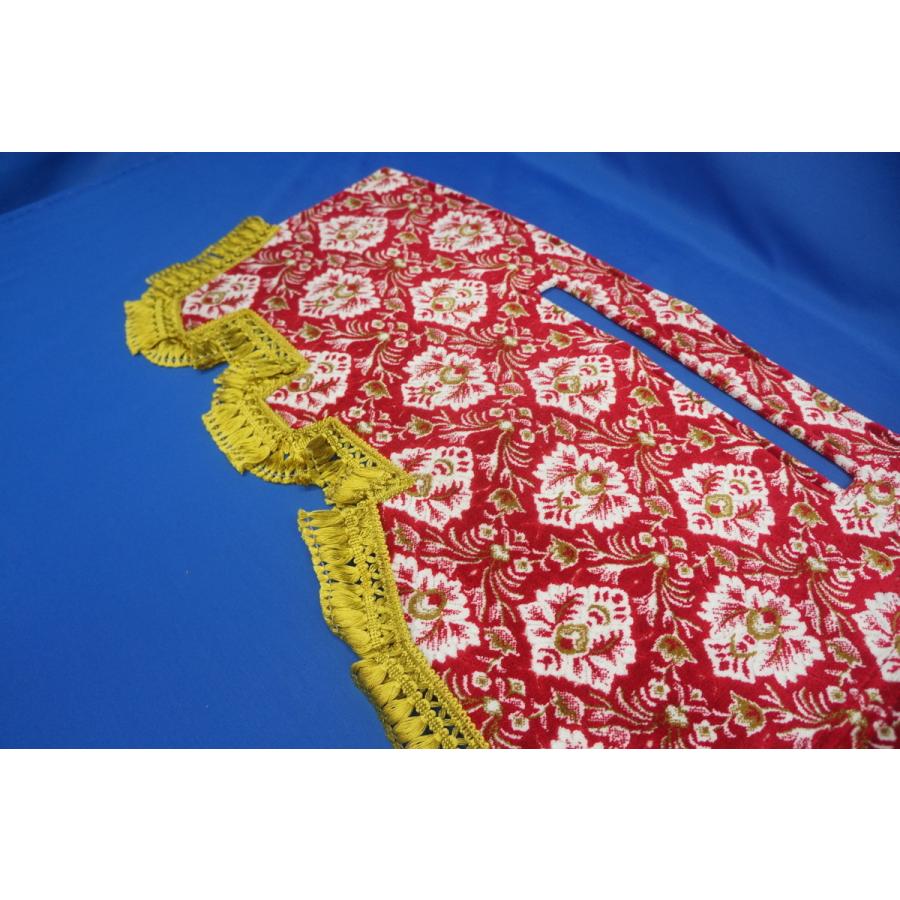 いすゞ超低PMエルフ用 新格子 縦柄 ダッシュマット レッド/ゴールド