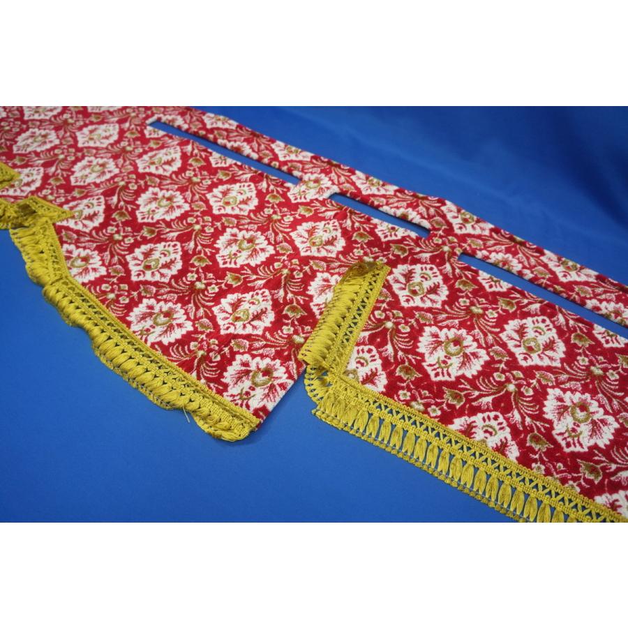 いすゞ超低PMエルフ用 新格子 縦柄 ダッシュマット レッド/ゴールド