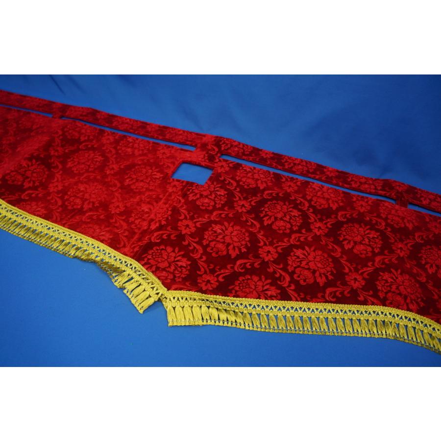 07スーパーグレート用 ローレル 縦柄 ダッシュマット レッド/ゴールド