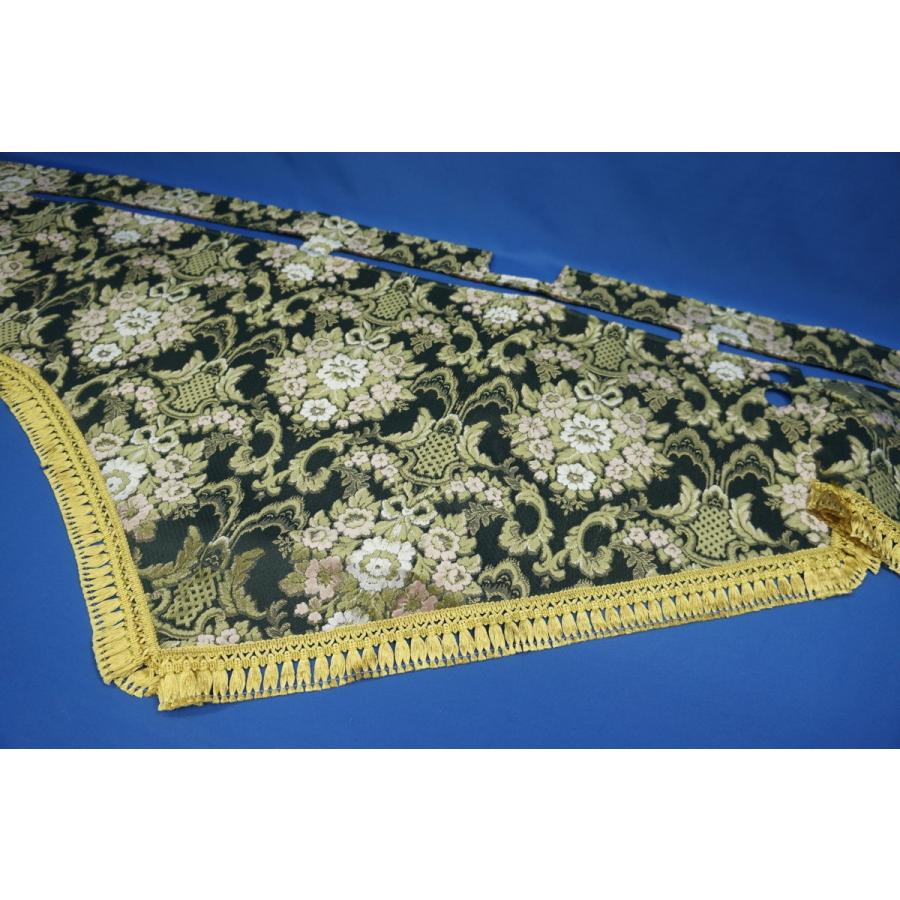 17プロフィア用 花かご 縦柄 ダッシュマット グリーン/ゴールド