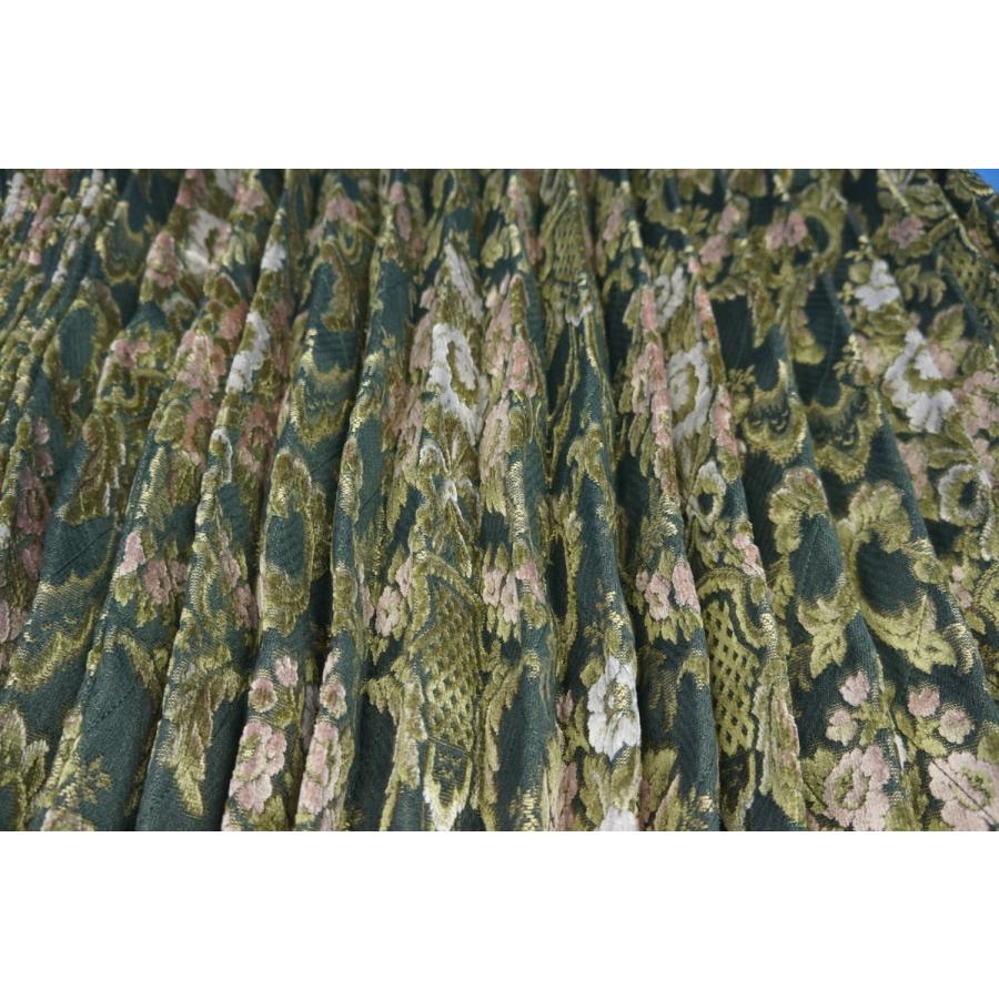 花かご 仮眠カーテンセット 横2400mm×縦800mm グリーン/濃紺裏地付き