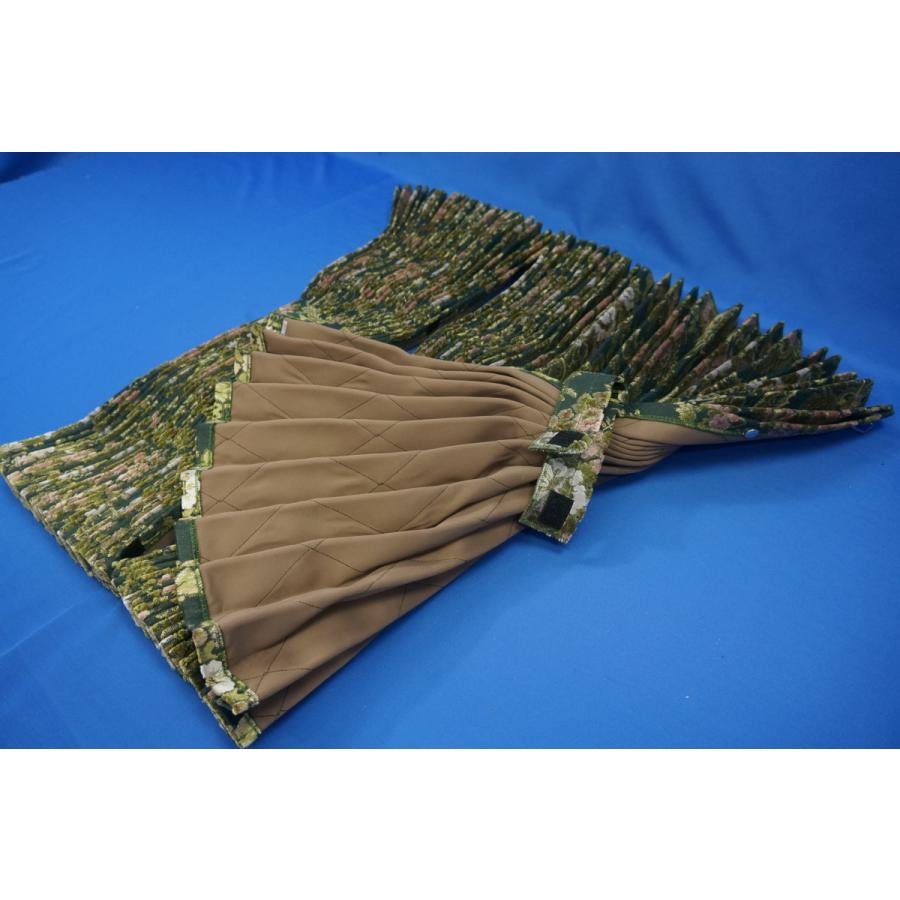 花かご 仮眠カーテンセット 横2400mm×縦800mm グリーン/ブラウン裏地