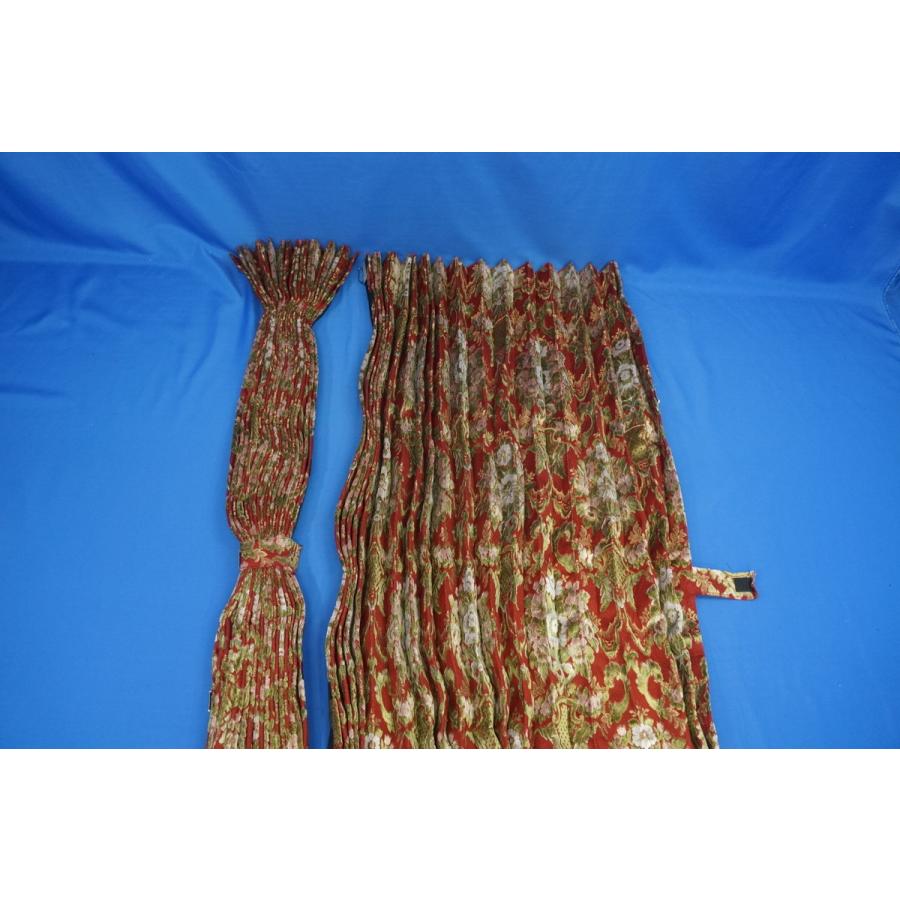 花かご センターカーテン ハイルーフ 横1300mm×縦1400mm ワイン