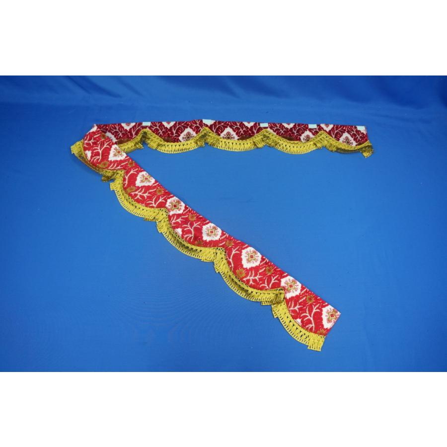 金華山 花かご レッド フロントカーテン両面縦柄仕様 トラック用品 金
