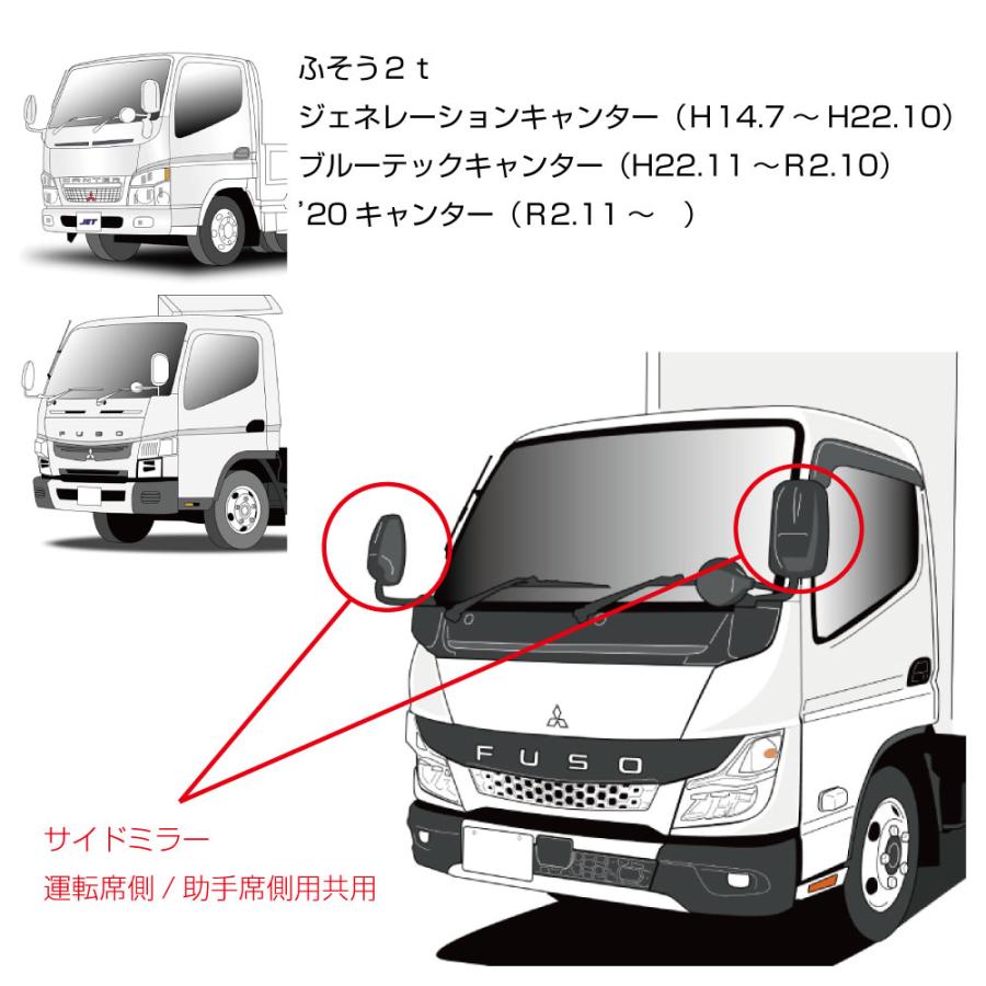 ジェットイノウエ 20キャンター用 補修用純正タイプミラー サイド 