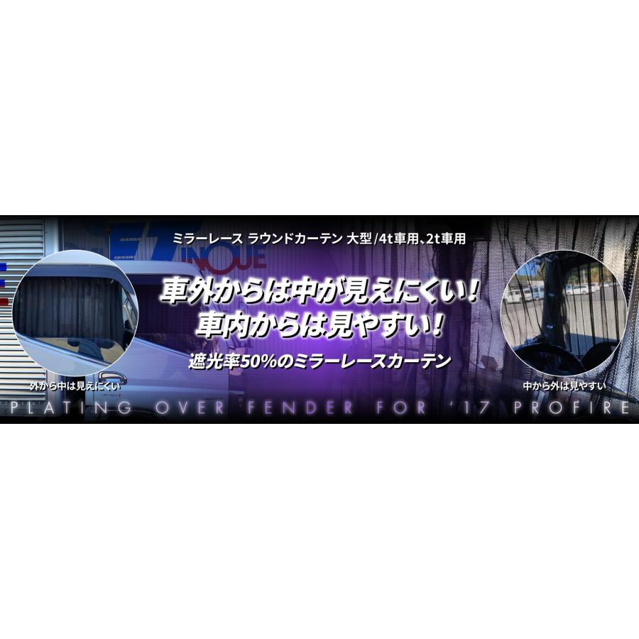 ミラーレース ラウンドカーテン　大型/4t車用｜kenz｜15
