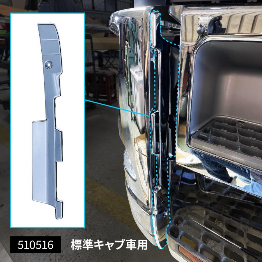 のん17スーパーグレートフロントバンパーエンドカバー ジェットイノウエ 17スーパーグレート 標準キャブ用 バンパーエンド