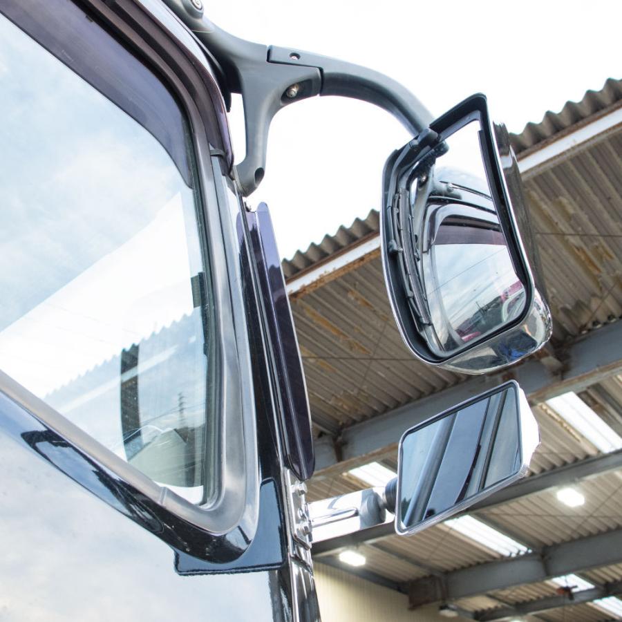 三菱スーパーグレート用 バックショットミラー マルイ商会 ジェットイノウエ 07スーパーグレート用 バックショットミラー取付